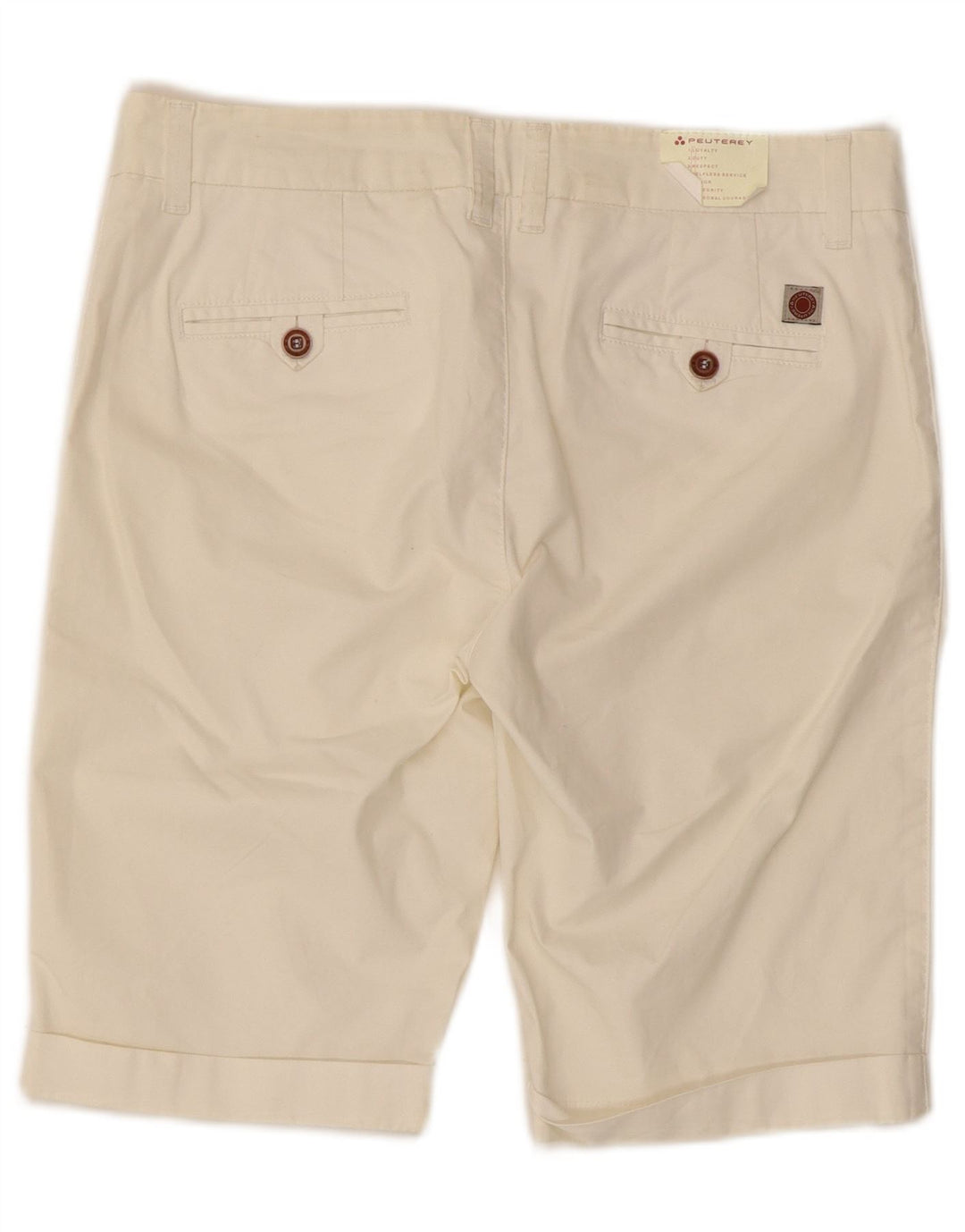 PEUTEREY Chino Shorts til kvinder IT 42 Medium W32 Hvid Bomuld