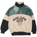 EXTE Herre grafisk zip-hals sweatshirt jumper stor grå farveblok