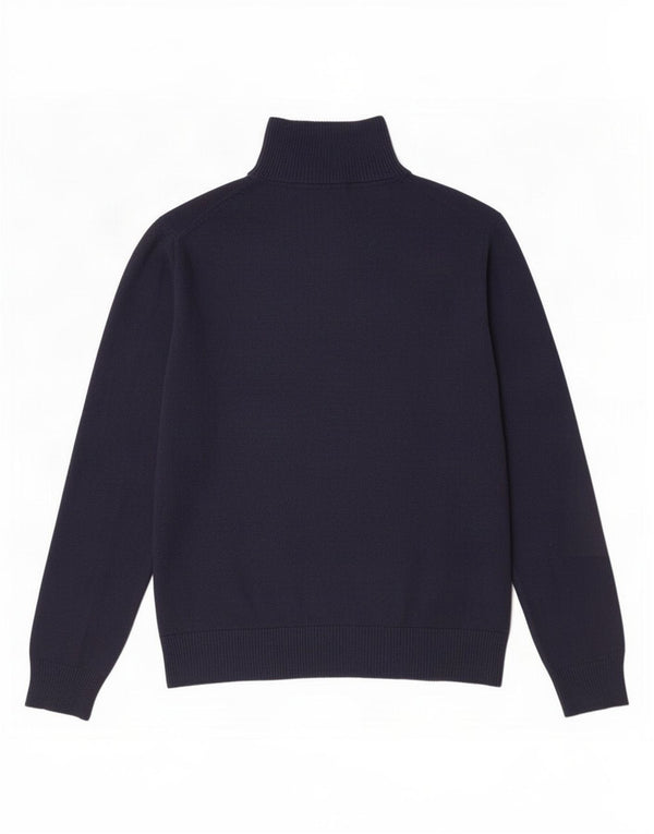 J. Crew Herre Zip Neck Jumper Sweater Medium Navy Blue Bomuld