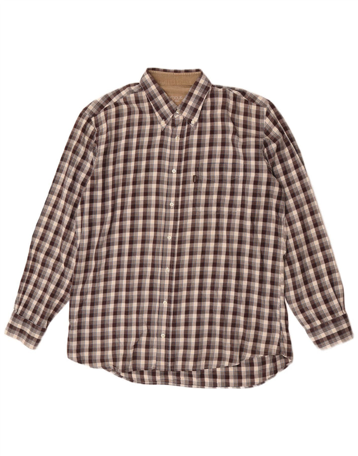 Barbour Herre Flanelskjorte Stor brun ternet bomuld