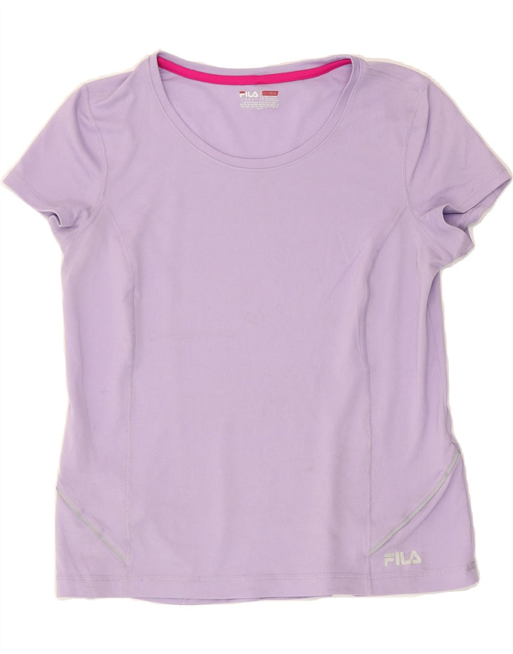 FILA Womens T-Shirt Top UK 14 Large Purple Polyester Vintage Fila and Second-Hand Fila from Messina Hembry 
