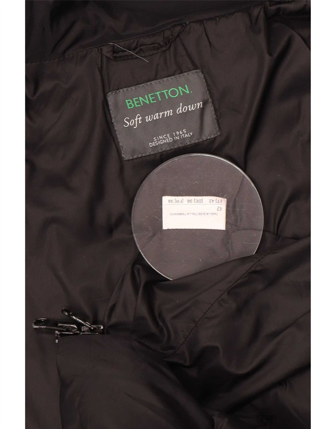 Benetton Dame Hættejakke IT 42 Medium Sort