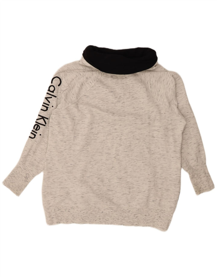 CALVIN KLEIN Dame Oversized Sweatshirt Jumper UK 18 XL Grå Flecked