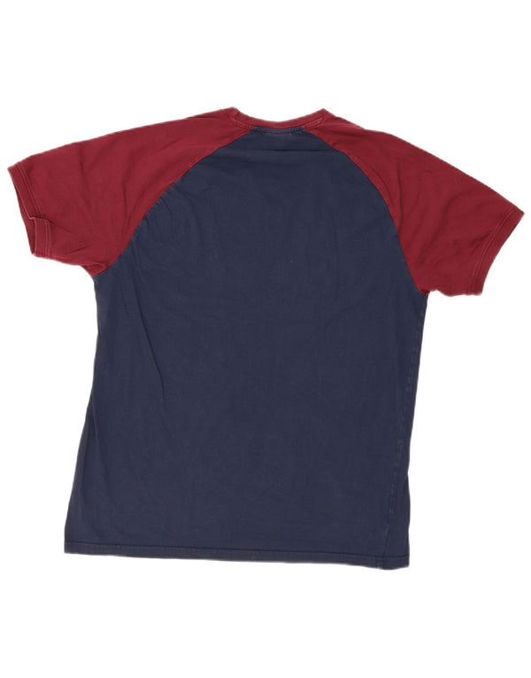 Ellesse Herre Grafisk T-Shirt Top Stor Marineblå Colourblock Bomuld