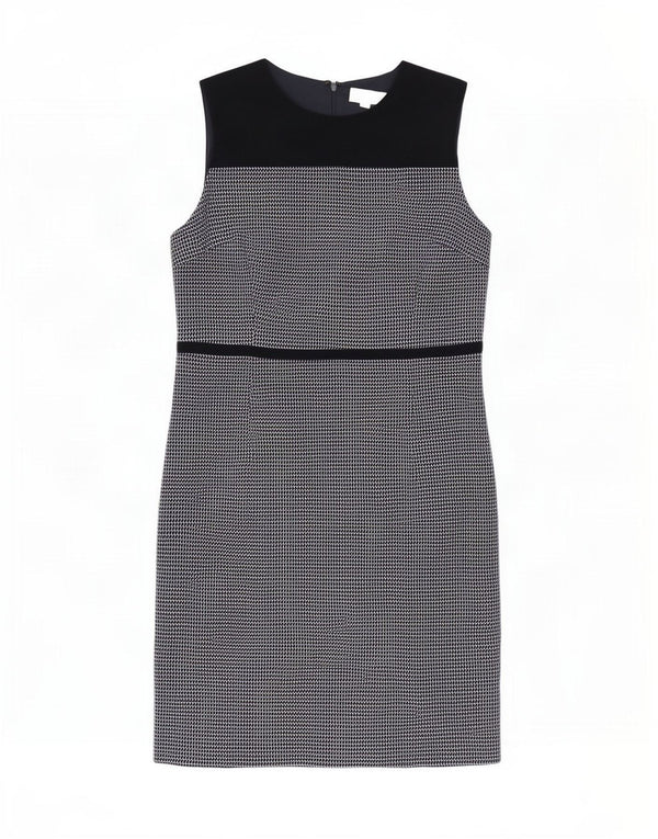 Hobbs Womens Sleeveless Sheath Dress UK 18 XL Black Check Polyester