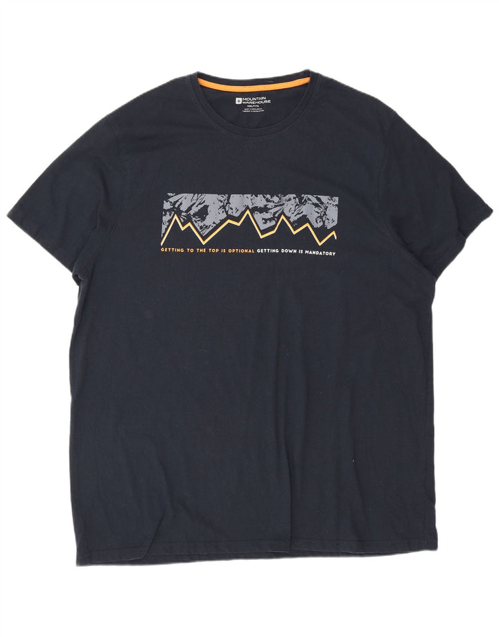 Mountain Warehouse Herre grafisk T-shirt top 3XL marineblå bomuld
