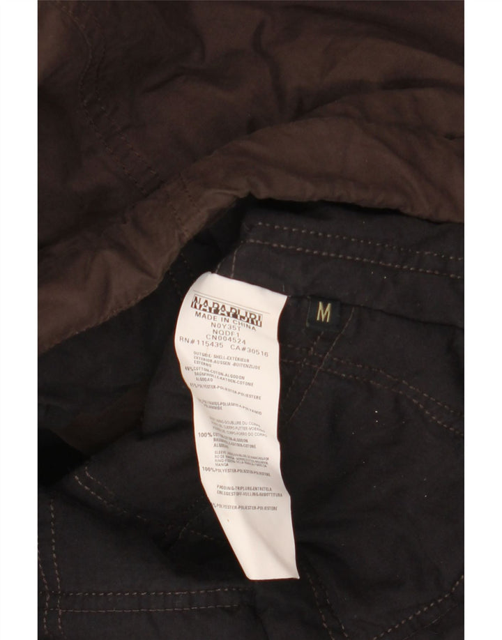 Napapijri Dame Hooded Parka Jacket UK 14 Medium Brown Bomuld