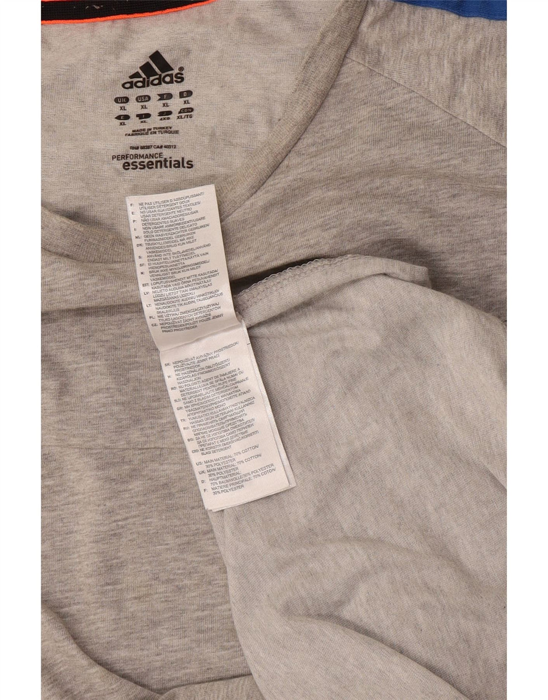 Adidas Herre Climalite T-Shirt Top XL Grå Flecked Bomuld