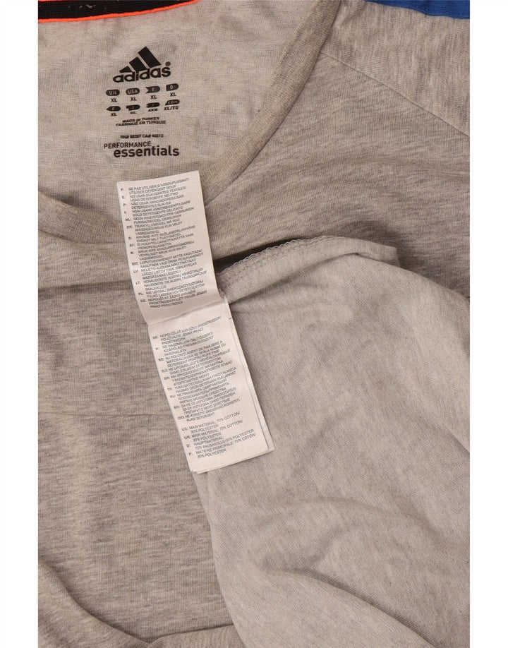 Adidas Herre Climalite T-Shirt Top XL Grå Flecked Bomuld