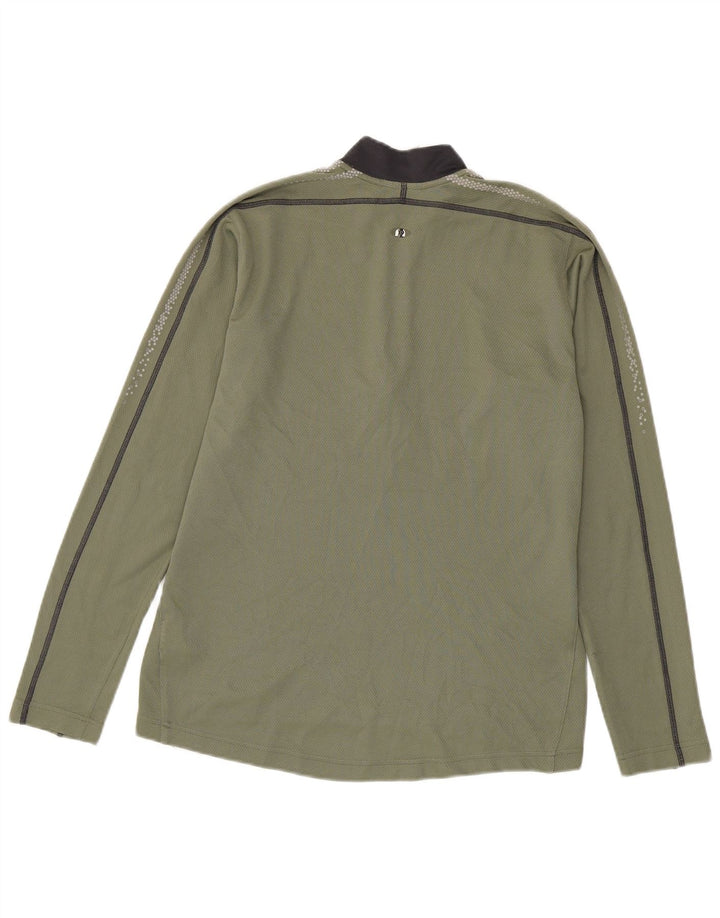 Adidas Herre Pullover med lynlås-hals Træningsdragt Top XS Khaki Polyester