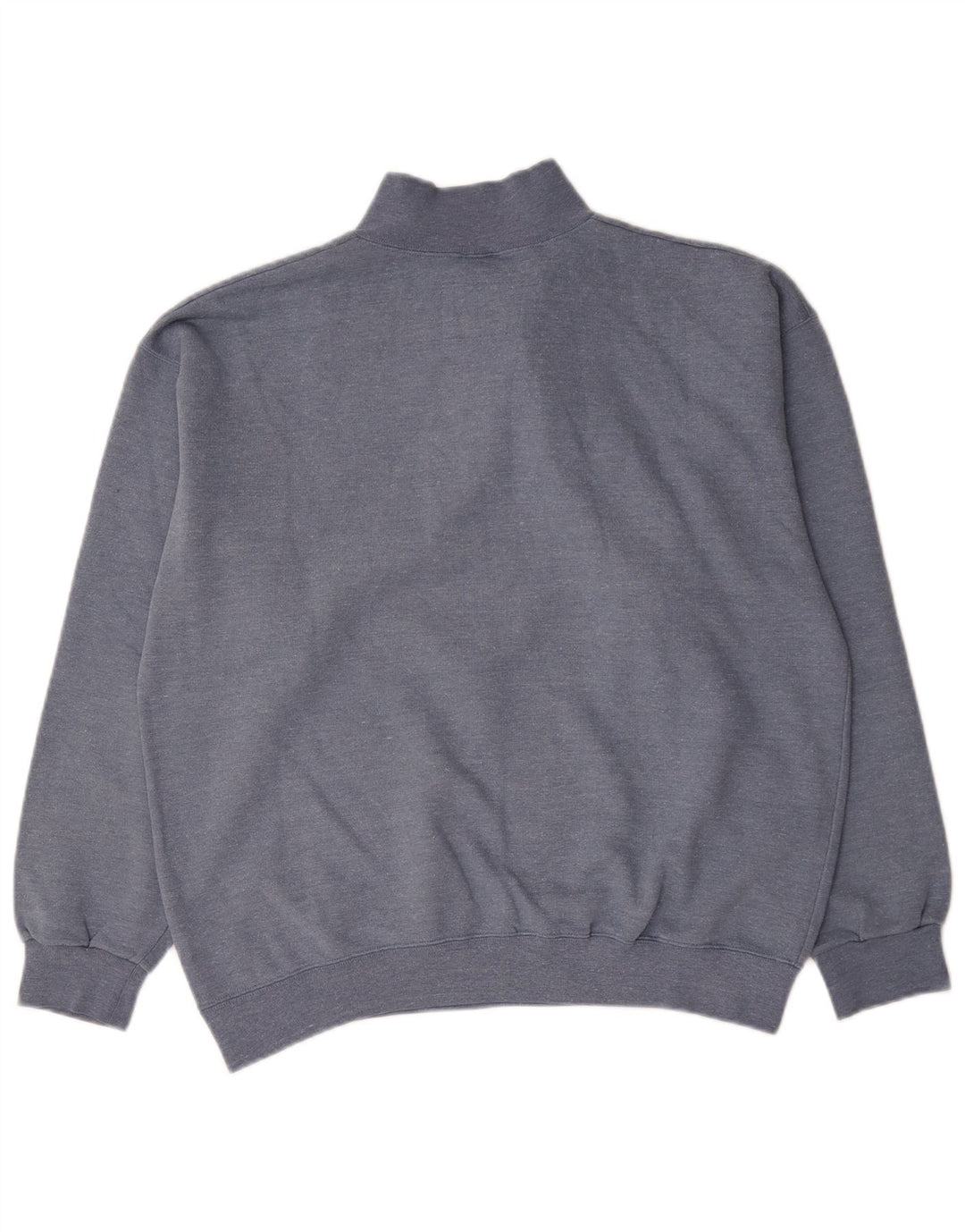 Champion Herre Zip Neck Sweatshirt Jumper Stor Blå Bomuld
