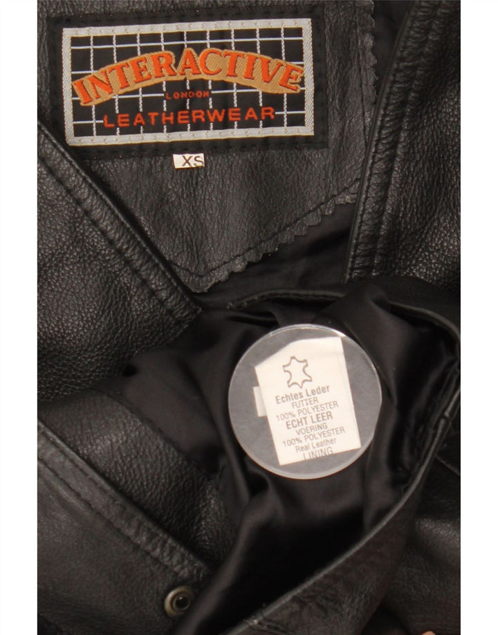 Vintage herre læder vest XS sort læder