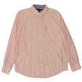 Tommy Hilfiger Herre Classic Fit Shirt Large Pink Pinstripe