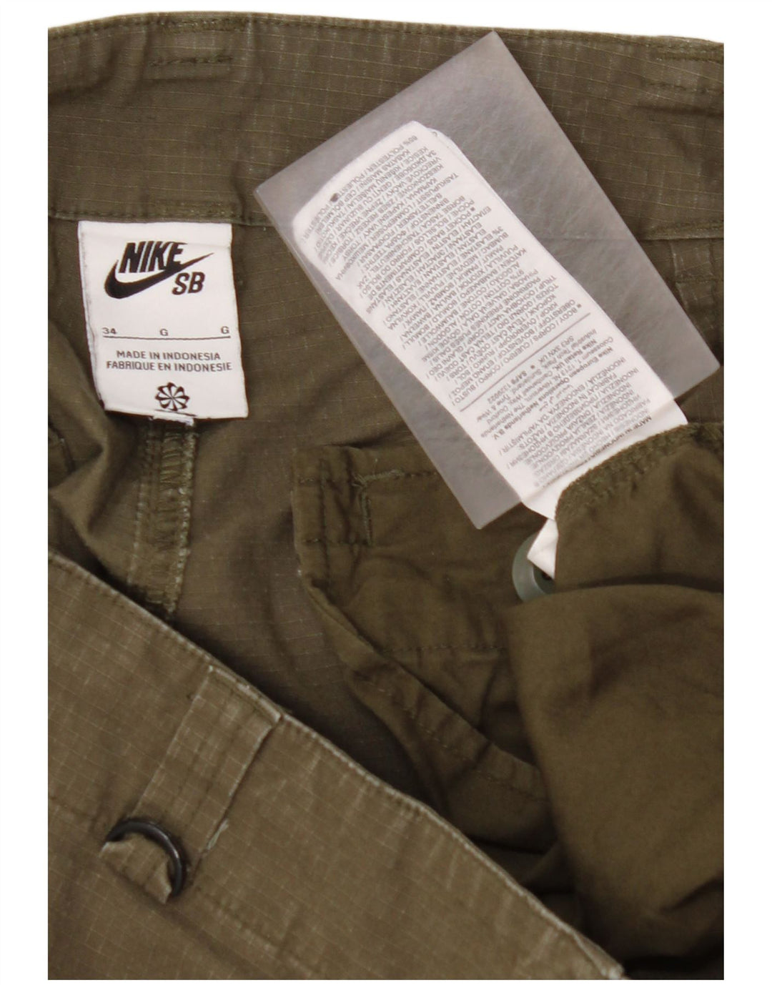 NIKE Straight Cargo-bukser til kvinder W34 L27 Khaki Bomuld