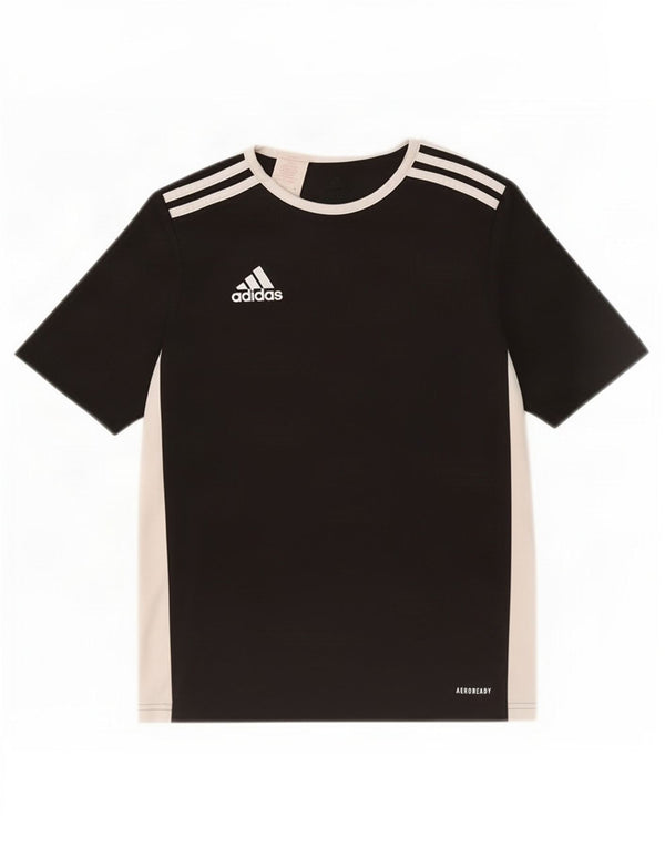 Adidas Boys Aeroready T-Shirt Top 13-14 år Sort Colourblock Polyester