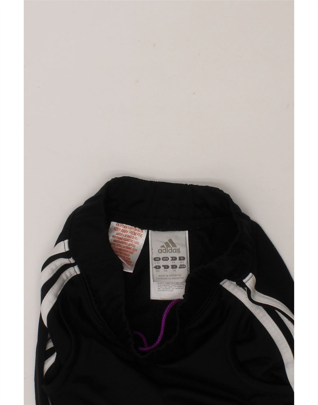 ADIDAS Girls Tracksuit Trousers 3-4 Years Black Polyester Vintage Adidas and Second-Hand Adidas from Messina Hembry 