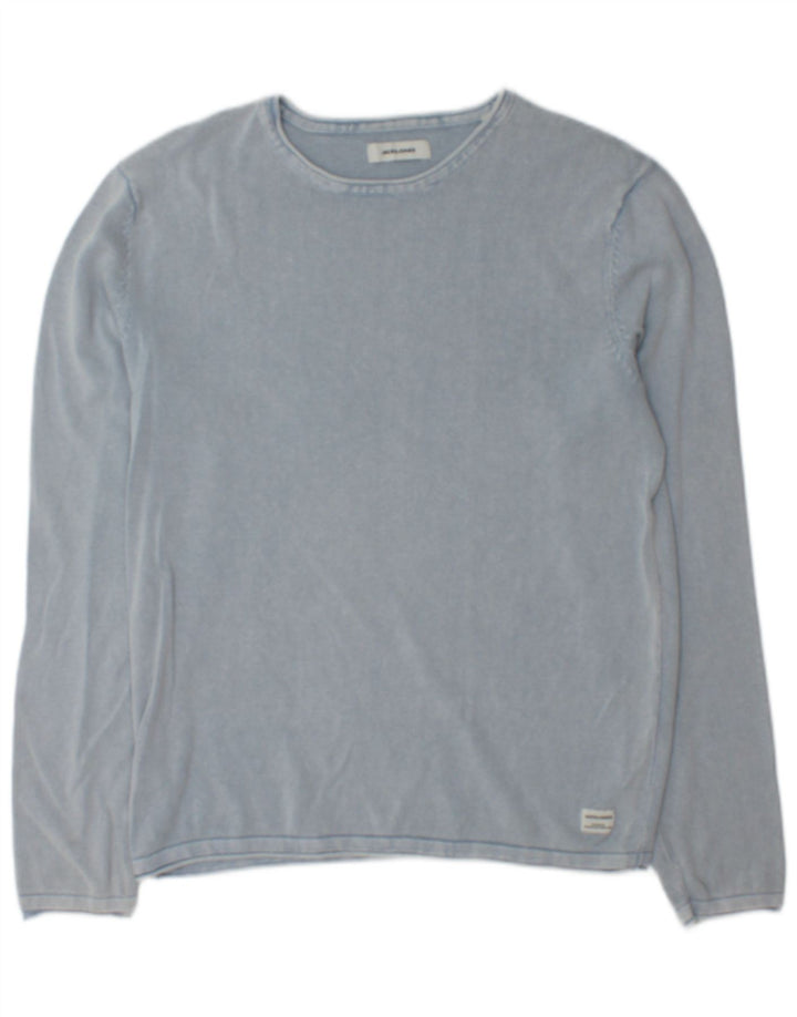 Jack & Jones Herre Boat Neck Jumper Sweater Medium Blue Bomuld
