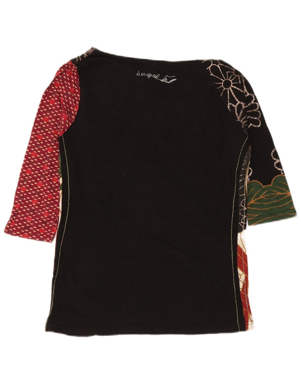 Desigual Dame Grafisk Top 3/4 ærme UK 10 Small Multicolored Floral