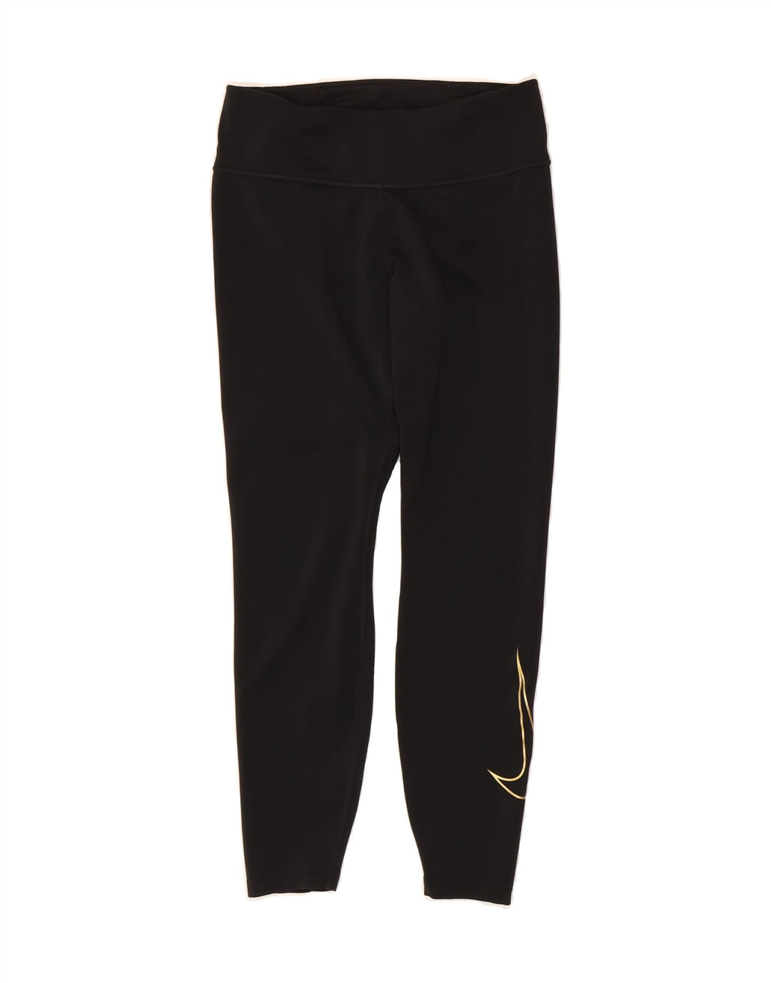 NIKE Womens Dri Fit Graphic Leggings UK 10 Small Black Polyester Vintage Nike and Second-Hand Nike from Messina Hembry 