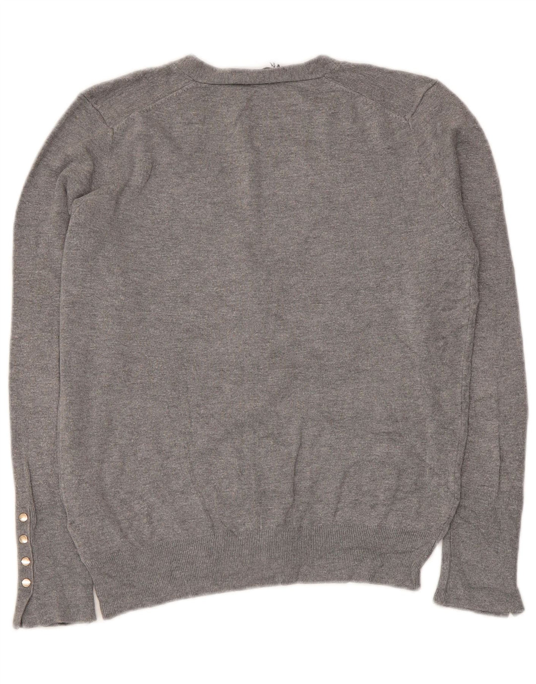 Zara Dame Cardigan Sweater UK 14 Large Grå Viscose