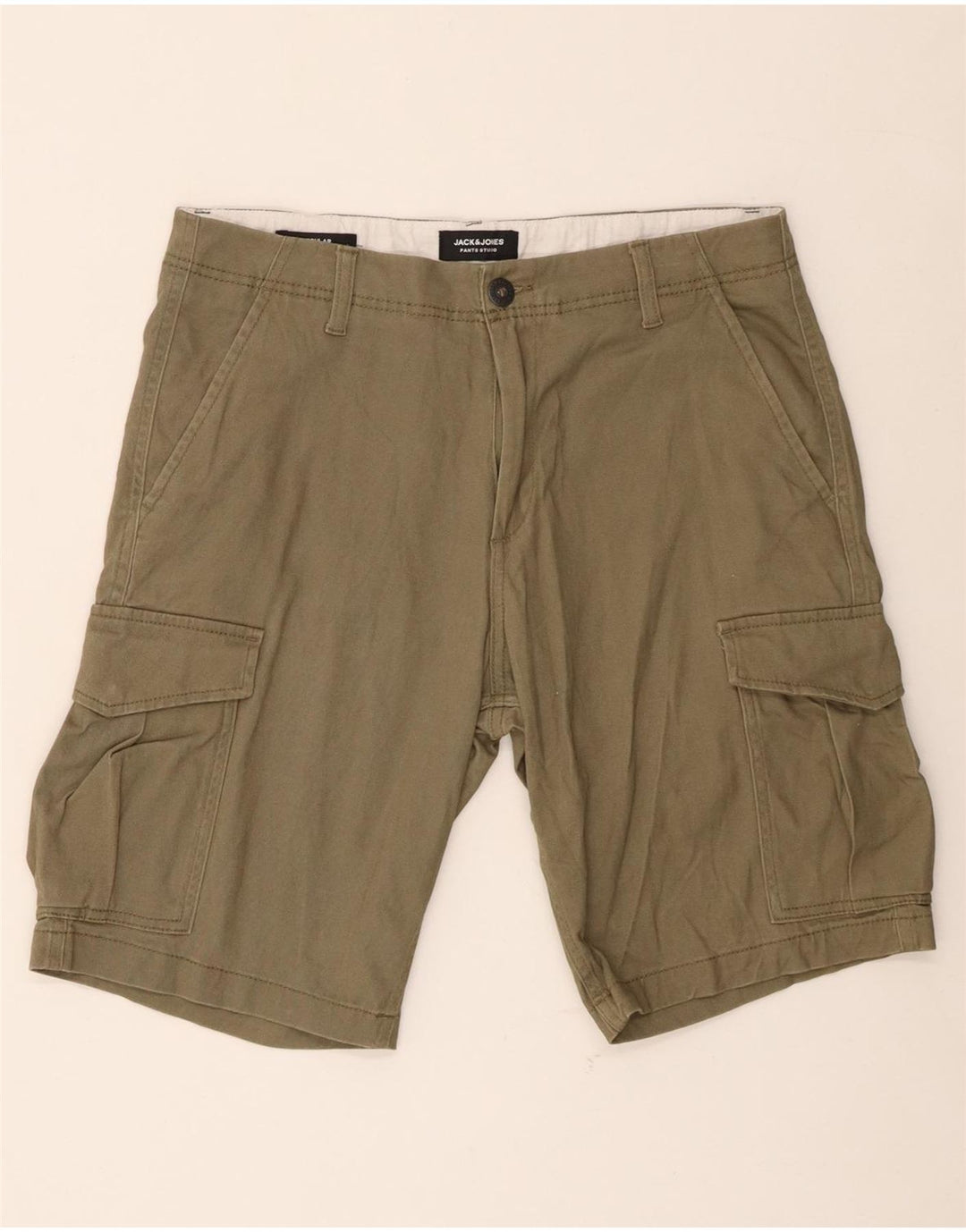 Jack & Jones Herre Regular Fit Cargo Shorts Medium W32 Khaki Bomuld