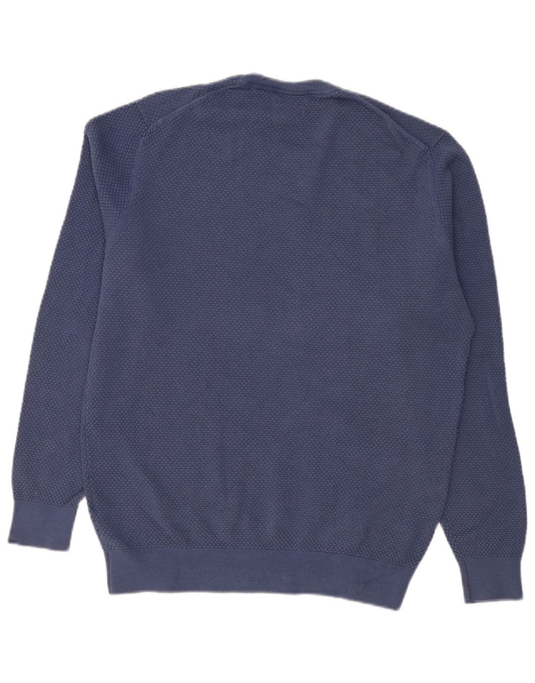 Massimo Dutti Herre Crew Neck Jumper Sweater Stor Blå Bomuld