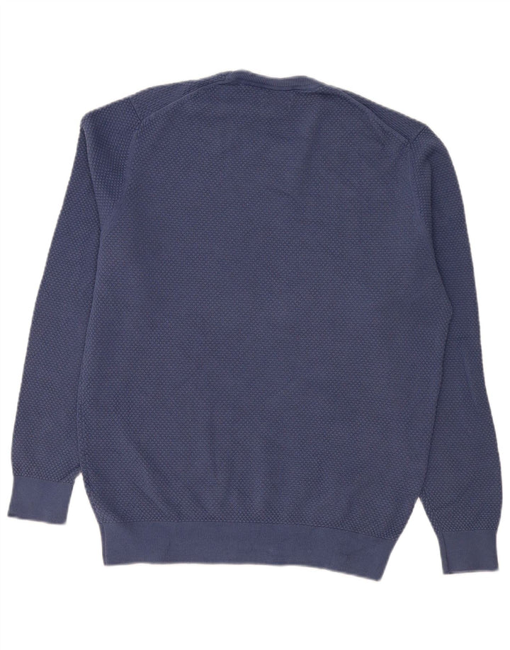 Massimo Dutti Herre Crew Neck Jumper Sweater Stor Blå Bomuld