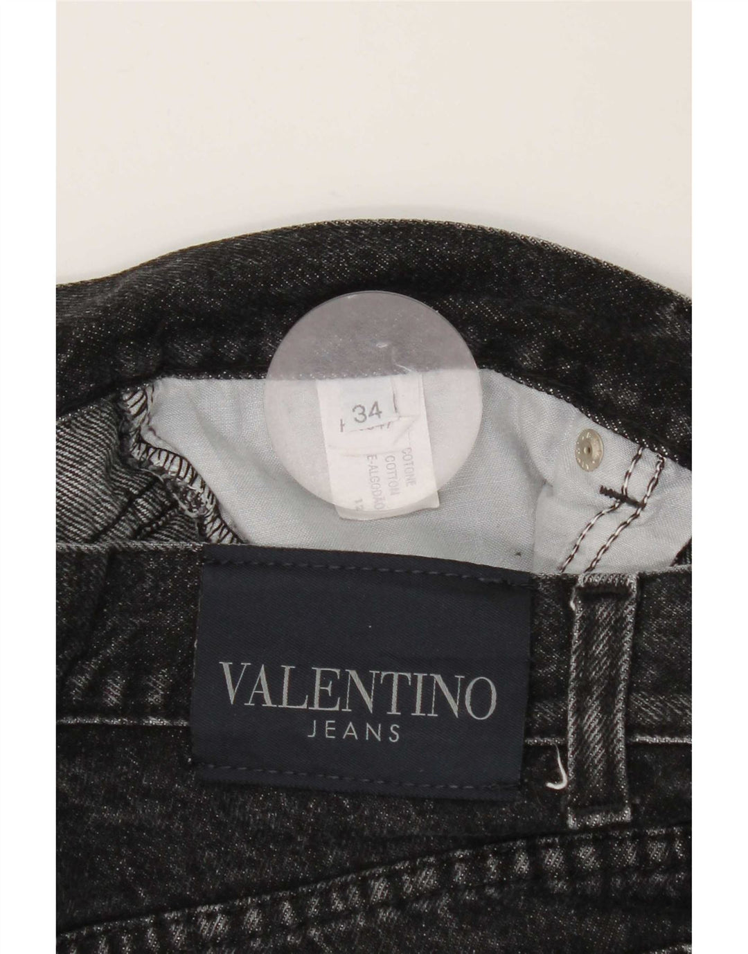 Valentino Straight Jeans til mænd W34 L31 Sort bomuld