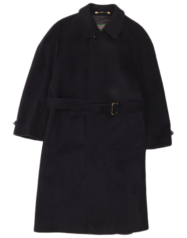 WESTBURY Mens Overcoat UK 36 Small Navy Blue Wool