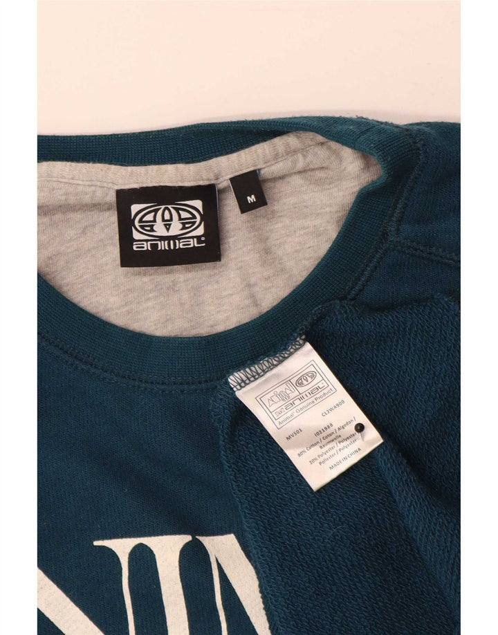 Animal Herre Grafisk Sweatshirt Jumper Medium Blå Bomuld