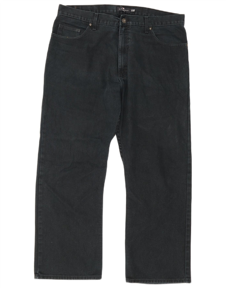Marks & Spencer Herre Blue Harbor Straight Jeans W38 L29 Sort Bomuld