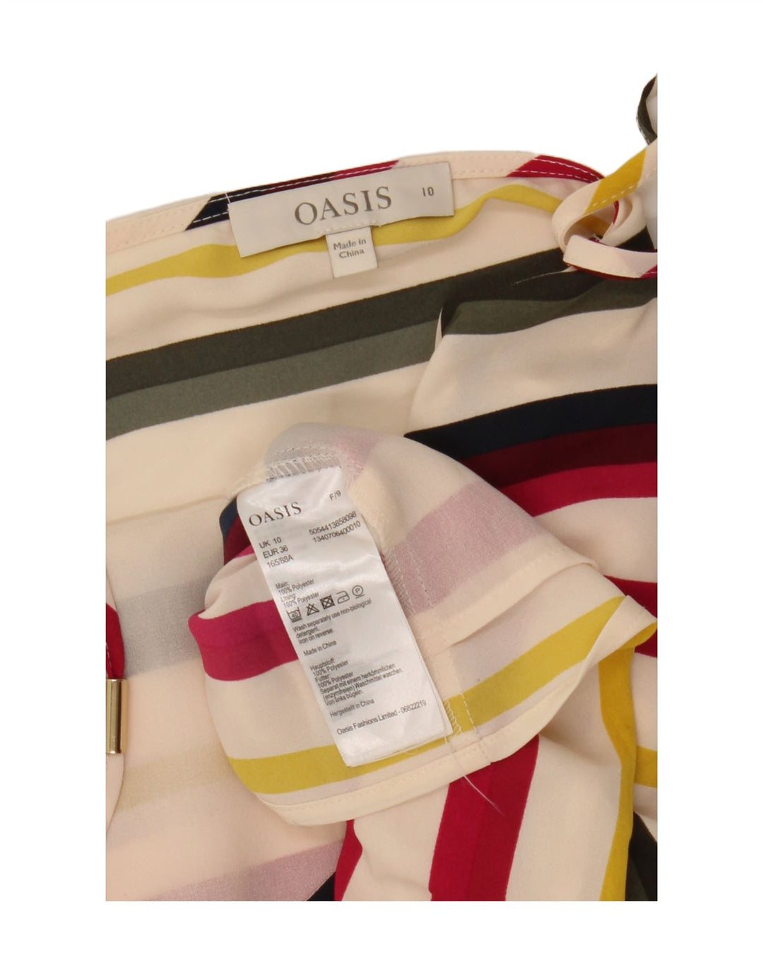 Oasis Womens Crop Cami Top UK 10 Lille flerfarvet stribet polyester