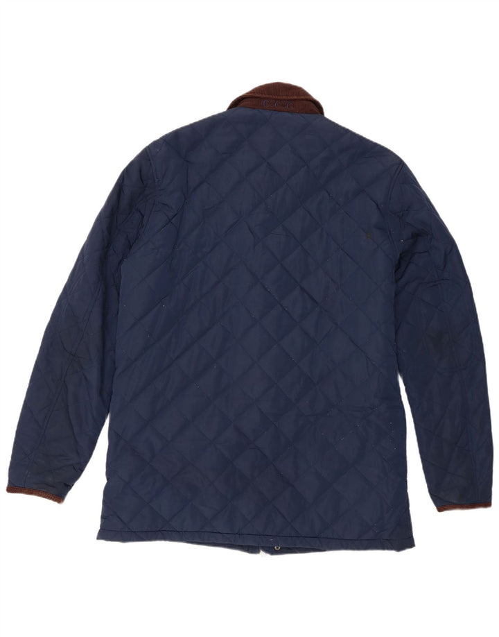 Crew Clothing Herre quiltet jakke UK 38 Medium Navy Blue Colourblock