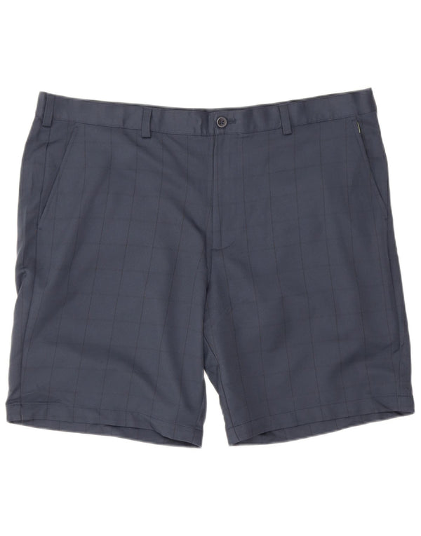 Izod Herre Golf Chino Shorts W40 XL Marineblå Ternet polyester