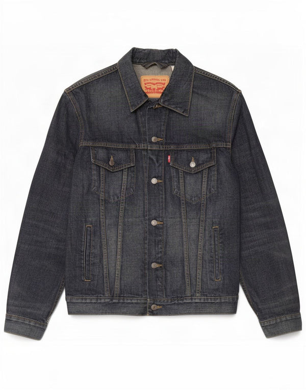 Levi's Mens Denim Jacket UK 40 Large Navy Blue Cotton