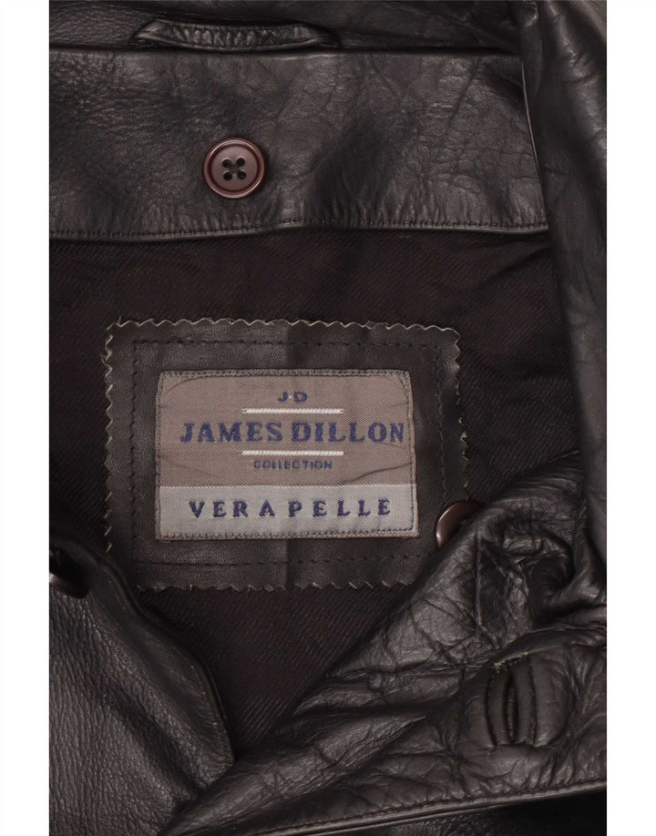 James Dillon Herre Læderjakke UK 42 XL Sort