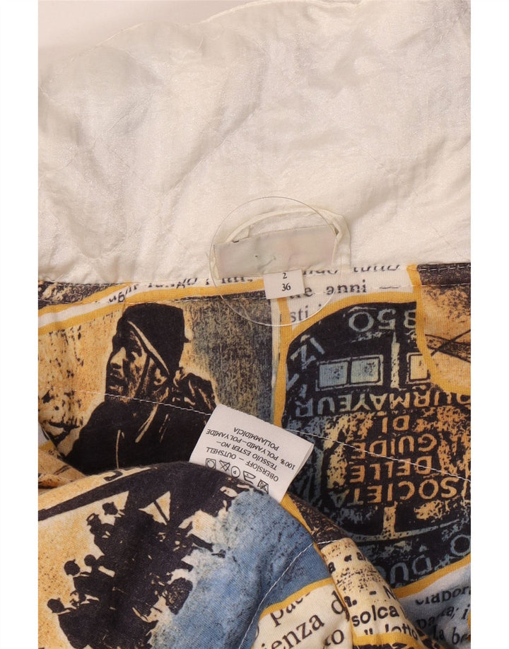 Vintage herre hætte vindjakke EU 36 Lille hvid polyamid