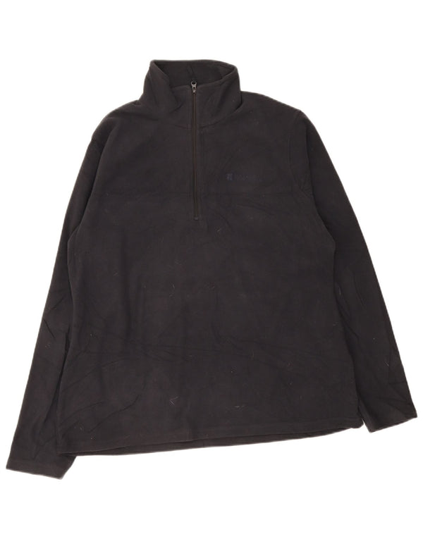 Warehouse Dame Zip Neck Fleece Jumper UK 16 Large Black Polyester