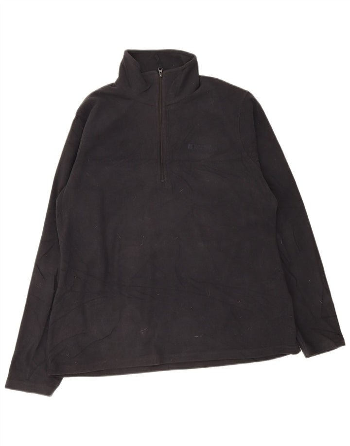 Warehouse Dame Zip Neck Fleece Jumper UK 16 Large Black Polyester