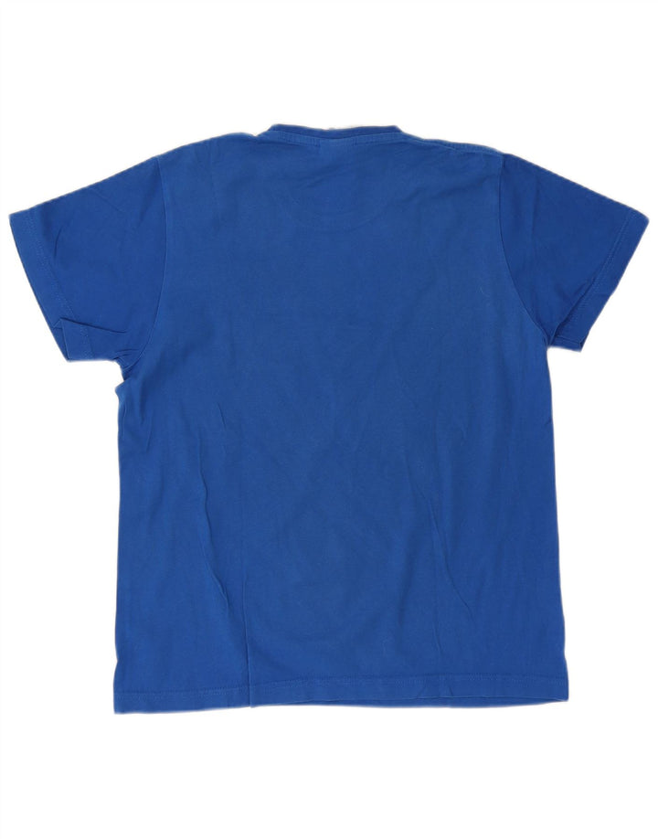 Adidas Grafisk T-shirt top mellemblå bomuld til mænd