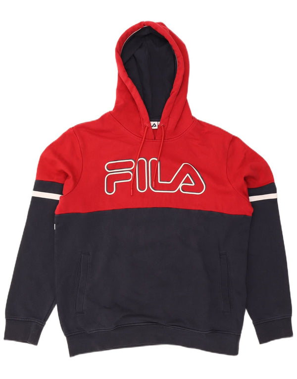 Fila Herre grafisk hættetrøje Jumper Medium Marineblå Colourblock Bomuld