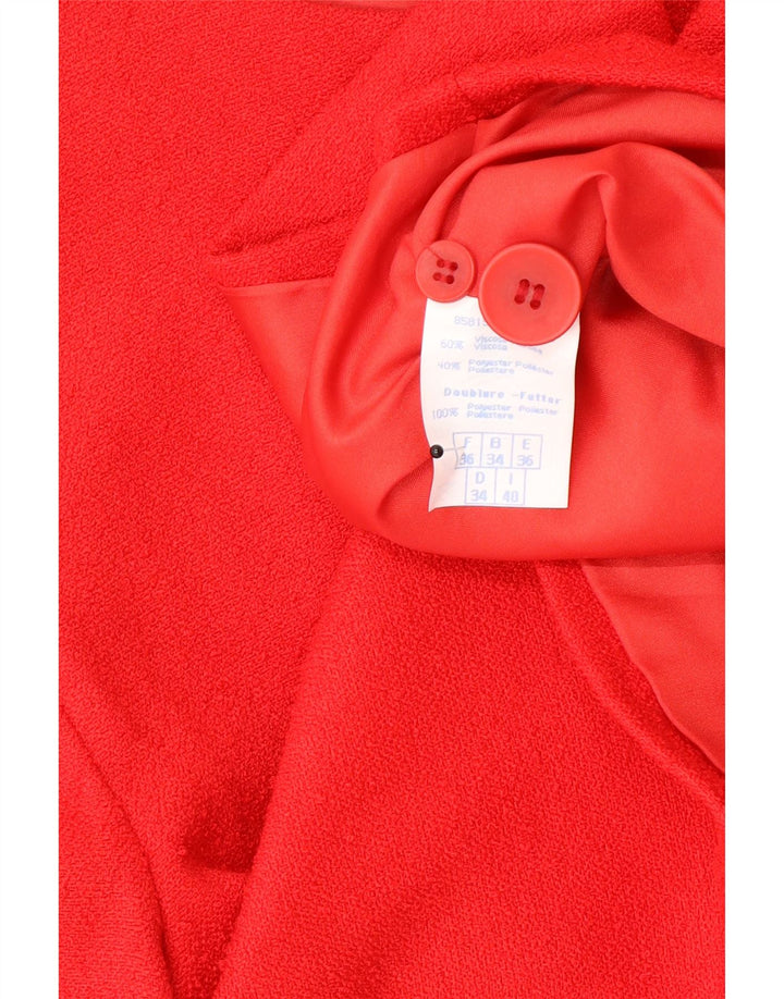 Pimkie Womens Crop 4-knaps blazerjakke EU 36 Lille rød viskose