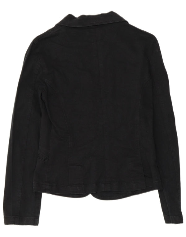 Zara Dame Trafaluc 2 Button Blazer Jacket UK 14 Large Black Bomuld