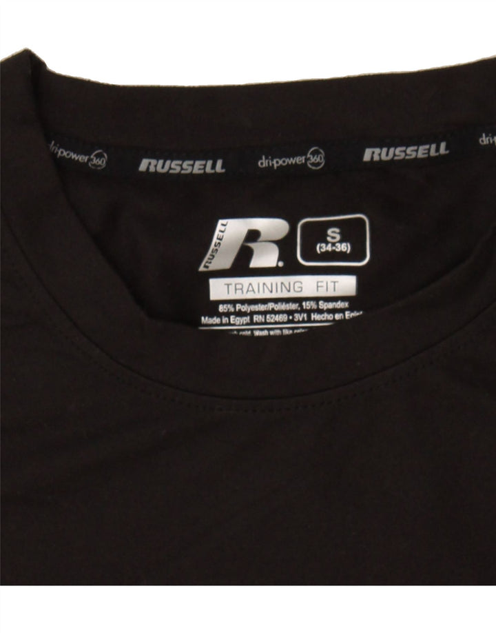 RUSSELL ATHLETIC Mens T-Shirt Top UK 34/36 Small Black Polyester Vintage Russell Athletic and Second-Hand Russell Athletic from Messina Hembry 