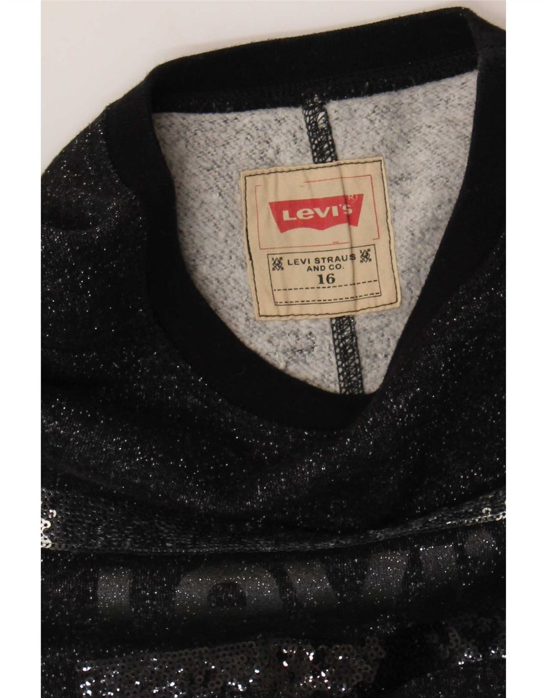 Levi's Girls Graphic Sweatshirt Jumper 15-16 Years Black