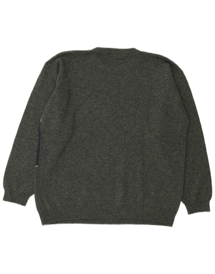 Marks & Spencer Herre sweater med rund hals, stor grøn farveblok