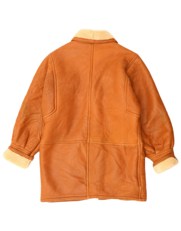 Vintage Dame Shearling Coat EU 42 Large Brown