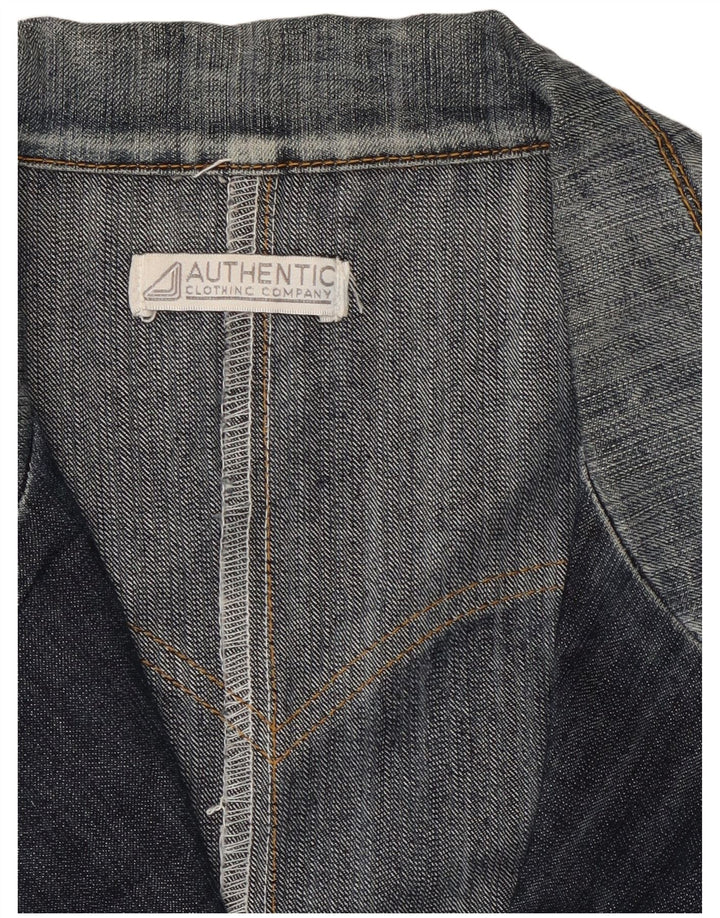 Vintage Dame 2 Button Denim Blazer Jacket UK 14 Medium Navy Blue