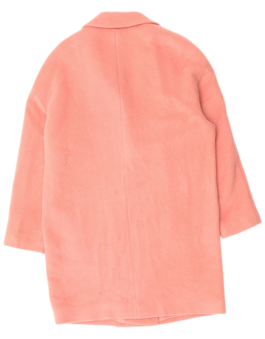 MINT FLØJL Dame Oversized åben overfrakke UK 14 Large Pink Wool