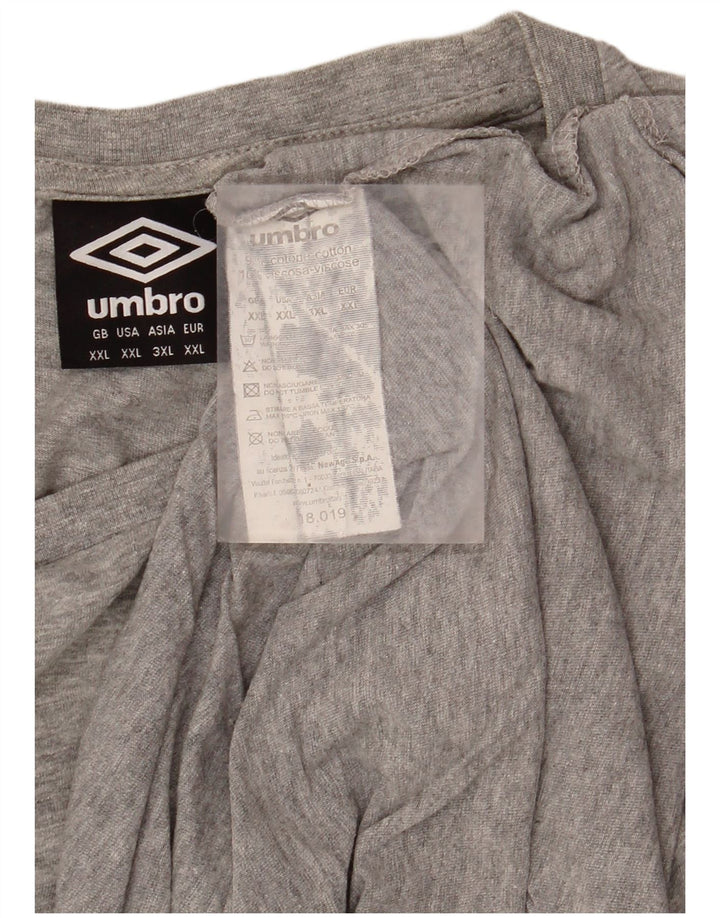 UMBRO Herre T-Shirt Top 2XL Grå Bomuld